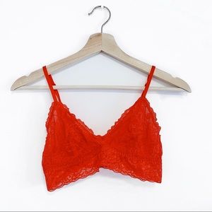 Lacy red bralette